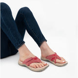 Free Spirit JULIET Womens Leather Toe Post Sandals Berry