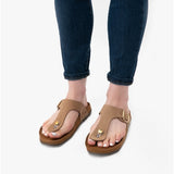 Rohde 5860 Womens Leather Mule Sandals Natural