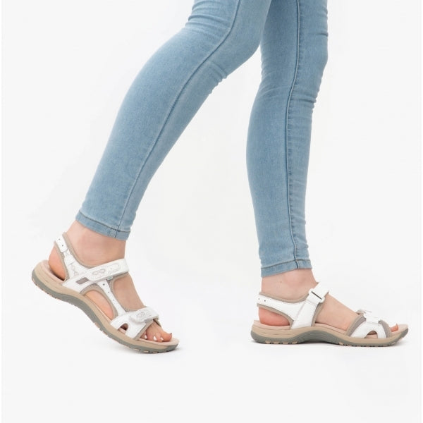 Free Spirit FRISCO Womens Leather Touch Fasten Sandals White