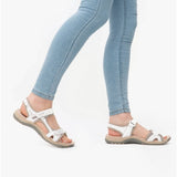 Free Spirit FRISCO Womens Leather Touch Fasten Sandals White