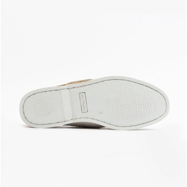 Hush Puppies HATTIE Womens Leather Boat Shoes Grey/Yellow