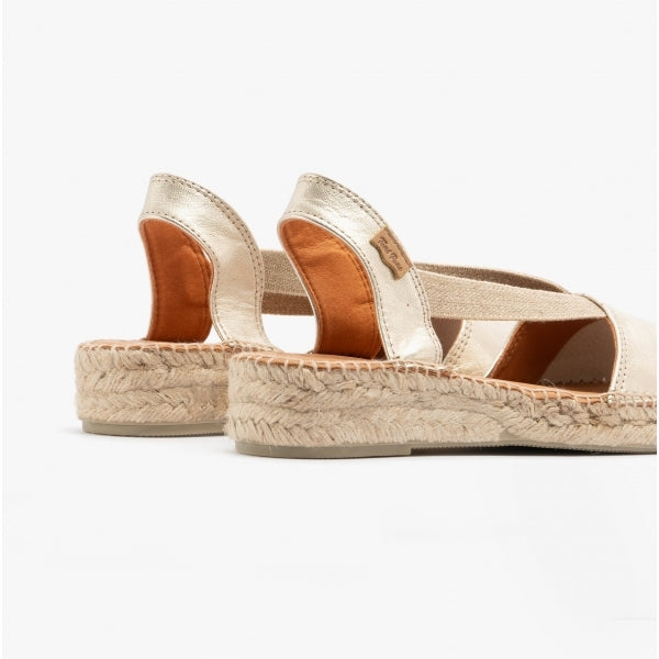 Toni Pons ETNA Womens Leather Espadrille Sandals Platinum