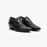 Club Cubano CARLUCCIO Mens Leather Cuban Heel Shoes Black