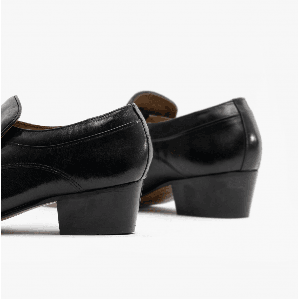 Club Cubano CARLUCCIO Mens Leather Cuban Heel Shoes Black