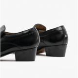 Club Cubano CARLUCCIO Mens Leather Cuban Heel Shoes Black