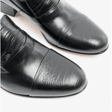 Club Cubano VALENCIA Mens Soft Leather Reptile Cuban Heel Shoes Black