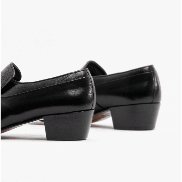 Club Cubano VALENCIA Mens Soft Leather Reptile Cuban Heel Shoes Black