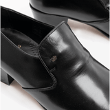 Club Cubano BILBAO Mens Soft Leather Plain Cuban Heel Shoes Black