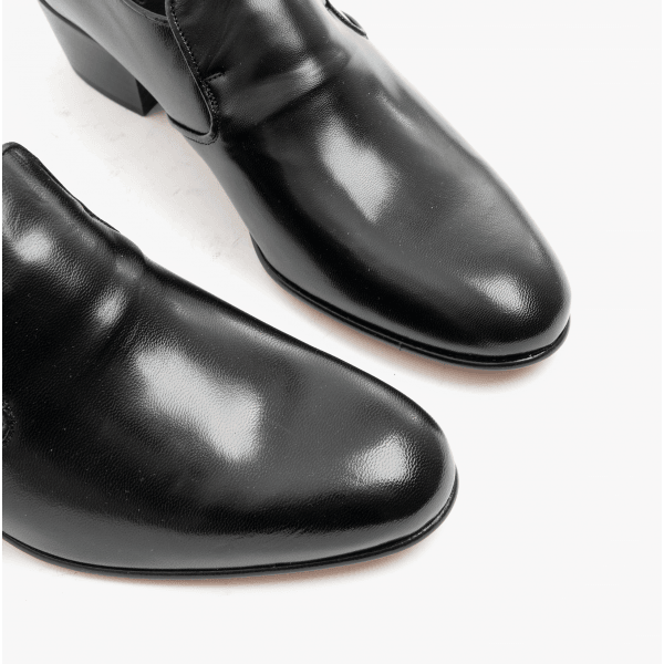 Club Cubano BILBAO Mens Soft Leather Plain Cuban Heel Shoes Black