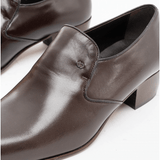 Club Cubano BILBAO Mens Soft Leather Plain Cuban Heel Shoes Dark Brown