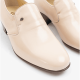 Club Cubano BILBAO Mens Soft Leather Plain Cuban Heel Shoes Ivory