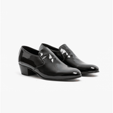 Club Cubano BILBAO Mens Patent Leather Plain Cuban Heel Shoes Black