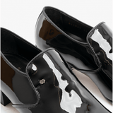 Club Cubano BILBAO Mens Patent Leather Plain Cuban Heel Shoes Black