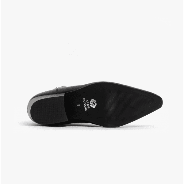 Club Cubano BRUNO Mens Leather Cuban Heel Pointed Boots Black