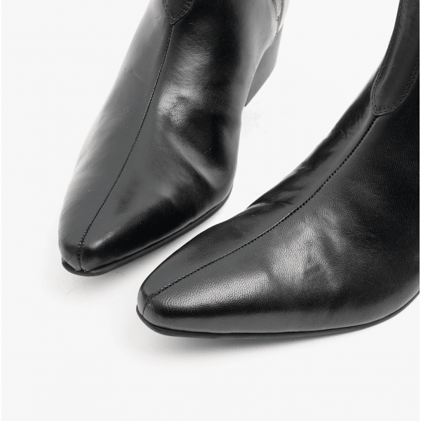 Club Cubano BRUNO Mens Leather Cuban Heel Pointed Boots Black