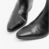 Club Cubano BRUNO Mens Leather Cuban Heel Pointed Boots Black