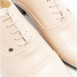 Club Cubano CORDOBA Mens Soft Leather Lace Up Cuban Heel Oxford Shoes Ivory