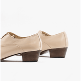 Club Cubano CORDOBA Mens Soft Leather Lace Up Cuban Heel Oxford Shoes Ivory