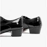 Club Cubano CORDOBA Mens Patent Leather Lace Up Cuban Heel Oxford Shoes Black
