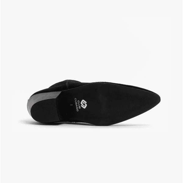 Club Cubano LENNON Mens Suede Winklepicker Cuban Heel Boots Black