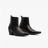 Club Cubano LENNON Mens Leather Winklepicker Cuban Heel Boots Black