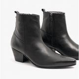 Club Cubano LENNON Mens Leather Winklepicker Cuban Heel Boots Black