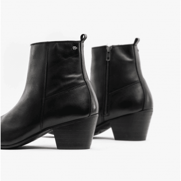 Club Cubano LENNON Mens Leather Winklepicker Cuban Heel Boots Black