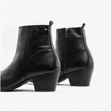 Club Cubano LENNON Mens Leather Winklepicker Cuban Heel Boots Black