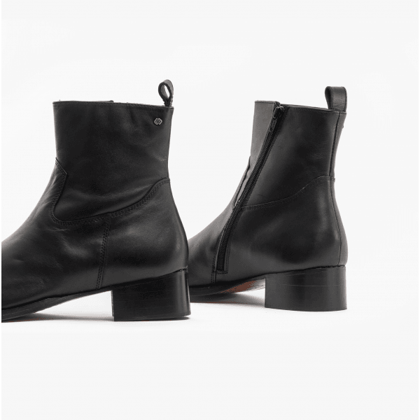 Club Cubano VALENTE Mens Leather Cuban Heel Boots Black