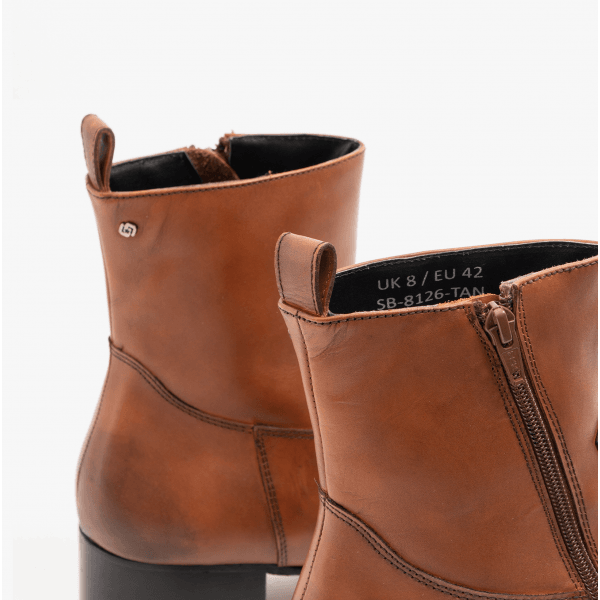 Club Cubano VALENTE Mens Leather Cuban Heel Boots Burnished Tan