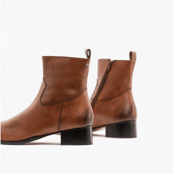 Club Cubano VALENTE Mens Leather Cuban Heel Boots Burnished Tan