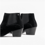 Club Cubano McCARTNEY Mens Suede Winklepicker Cuban Heel Boots Black