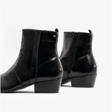 OLIVIER Mens Leather Winklepicker Boots Black