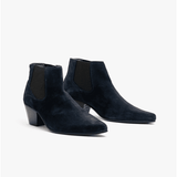 Club Cubano McCARTNEY Mens Suede Winklepicker Cuban Heel Boots Navy