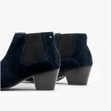 Club Cubano McCARTNEY Mens Suede Winklepicker Cuban Heel Boots Navy