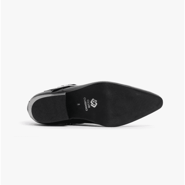 Club Cubano RODRIGO Mens Cuban Heel Winklepicker Buckle Boots Black