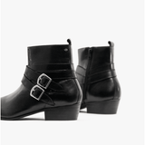 Club Cubano RODRIGO Mens Cuban Heel Winklepicker Buckle Boots Black