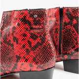 Club Cubano ROMARIO Mens Leather Cuban Heel Boots Python Red