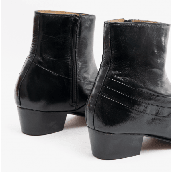 Club Cubano SALVATORE Mens Leather Cuban Heel Boots Black