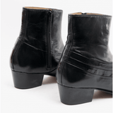 Club Cubano SALVATORE Mens Leather Cuban Heel Boots Black