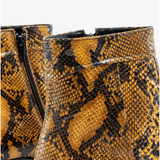 Club Cubano EMMANUEL Mens Snakeprint Leather Cuban Heel Boots Amarillo