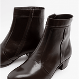 Club Cubano EMMANUEL Mens Smooth Leather Cuban Heel Boots Brown