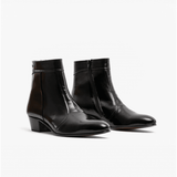 Club Cubano EMMANUEL Mens Smooth Leather Cuban Heel Boots Black