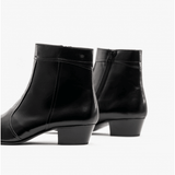Club Cubano EMMANUEL Mens Smooth Leather Cuban Heel Boots Black