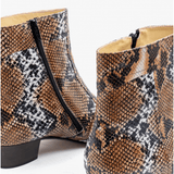 Club Cubano EMMANUEL Mens Snakeprint Leather Cuban Heel Boots Hielo