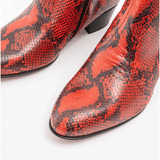 Club Cubano EMMANUEL Mens Snakeprint Leather Cuban Heel Boots Fuego