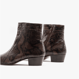 Club Cubano EMMANUEL Mens Snakeprint Leather Cuban Heel Boots Vison