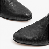Club Cubano EMMANUEL Mens Snakeprint Leather Cuban Heel Boots Black