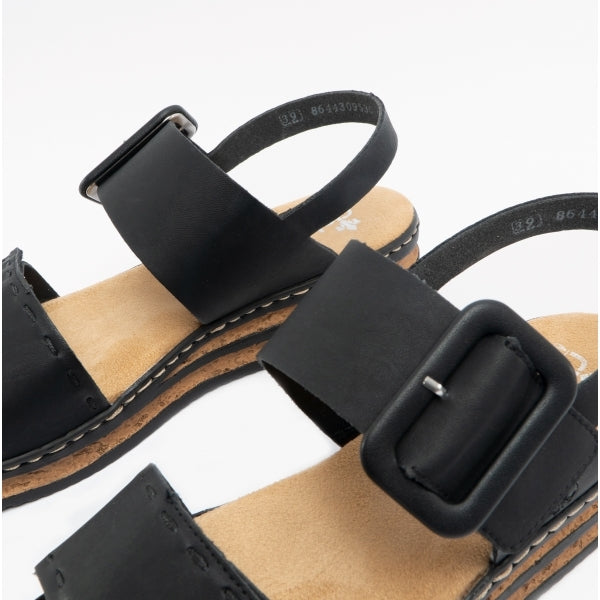 Rieker 62950-00 Womens Sandals Black