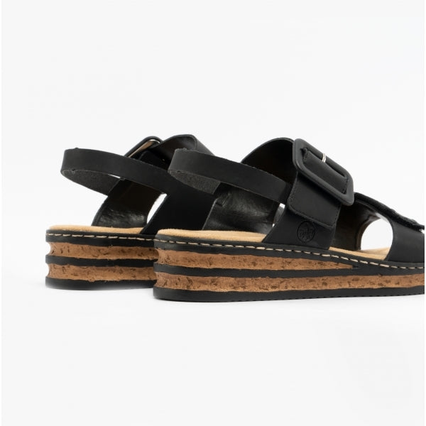 Rieker 62950-00 Womens Sandals Black
